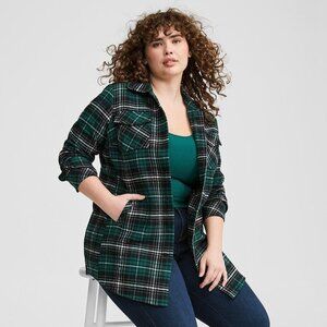 Torrid Cotton Brushed Midi Shacket Size 4